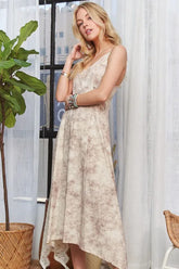 ADORA Printed Spaghetti Strap Midi Dress OutfitFlow